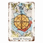 Tin Sign Of The Wheel of Fortune Tarot Card • Major Arcana Vintage Metal Print