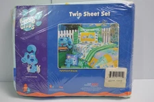 Vintage Blue's Clues Twin Sheet Set Patchwork Blocks Nick Jr. Dan River