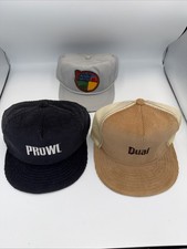 Vintage 90s Trucker Hat Cap 2 Snapbacks 1 Leather Strap Swingster Made In USA