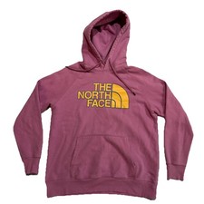 The North Face Retro Pink  Yellow Hoodie Pullover Sweatshirt Women  s Size Large