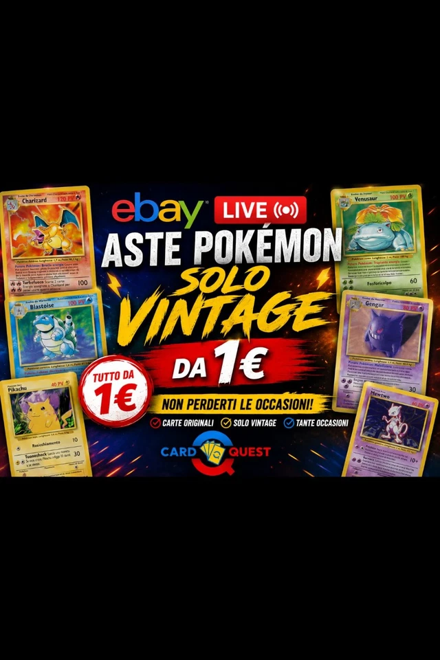 CARD QUEST LIVE 2! ASTE DA 1 EURO SOLO POKEMON VINTAGE!