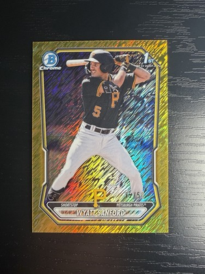 #ad Wyatt Sanford 2026 Bowman Chrome Gold Shimmer 50 #BCP 66 Pittsburgh Pirates $75.00