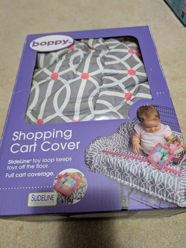 6-48 Mons Boppy Shopping Cart Restaurant High Chair Cover Gray W/pink
