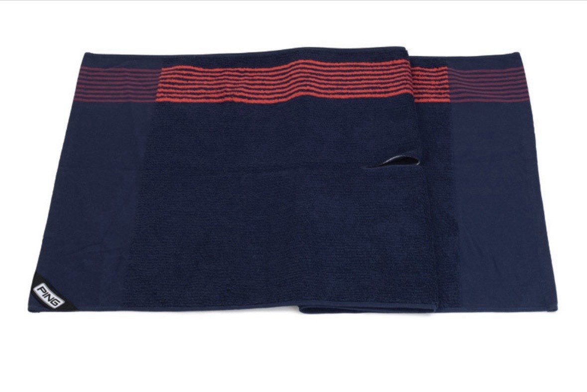 PING PLAYERS Golf Towel Navy & Red 44