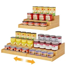 Expandable Can Rack Organizer for Pantry, 3-Tier Adjustable Can Storage Holde...
