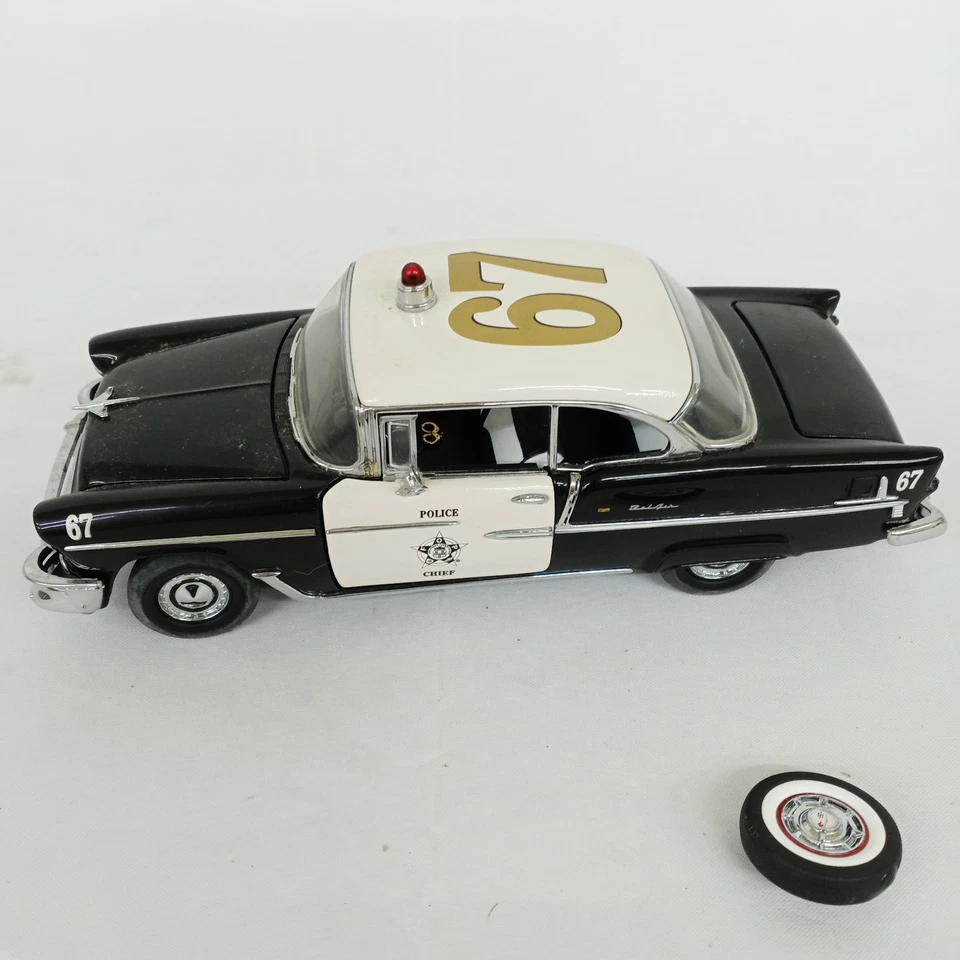 Franklin Mint 1955 Chevy BelAir Police Chief #67 1:24 Diecast Model Car READ - Image 2 of 4