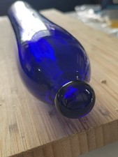 Vintage Bristol Blue Glass Rolling Pin Hand Blown Cobalt Kitchenalia