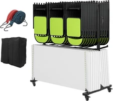 2 Tier Folding Chair Rack Cart for 84 Chairs 800 LB Chair Storage Dolly w/Wheels