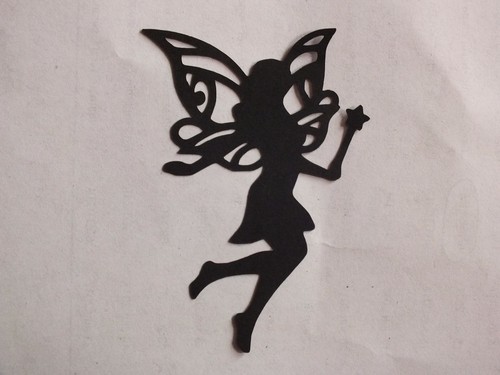 10 Black Silhouette Fairies 160gsm cardstock - Picture 20 of 48