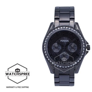 Fossil Riley Multifunction Black Stainless Steel Watch ES4519 796483430471  | eBay