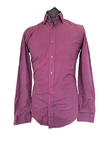 REISS Shirt Mens MEDIUM (38") Long Sleeve in Red Check - Picture 5 of 11