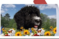 Portuguese Water Dog Summer Flowers Mail Box Cover