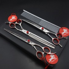 8 inch pet Grooming scissors Cutting Curved Thinning shears/chunkers 440C