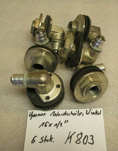 6x UPONOR UniPipe Pressfitting (Messing) Wanddurchführung,16 x 1/2" IG,Winkel - 第 1/1 張圖片