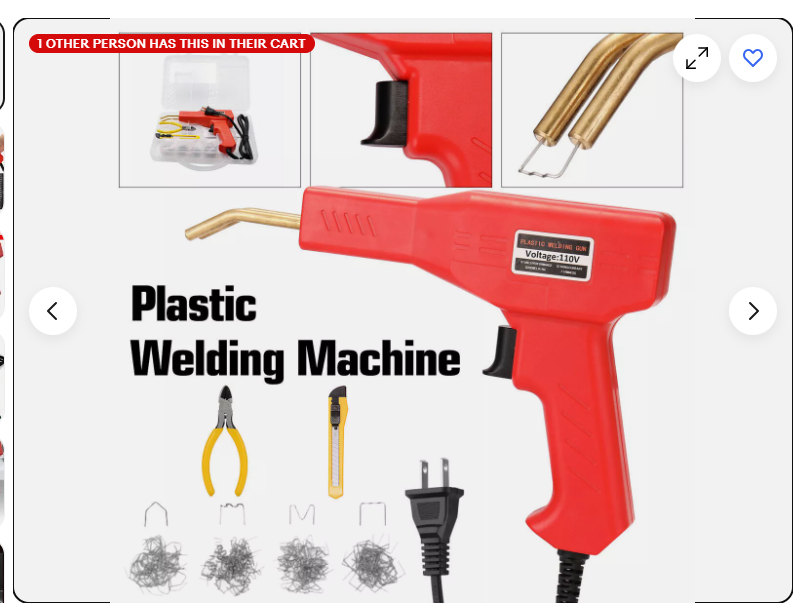 Hot Stapler Gun Plastic Repair Car Bumper Fender Welder Machine Kit +200 Staples-image