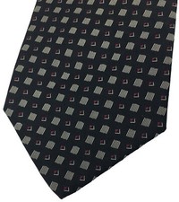 Polo Ralph Lauren Neck Tie Men 100% Silk Hand Made In USA Black Geometric 56 x 4
