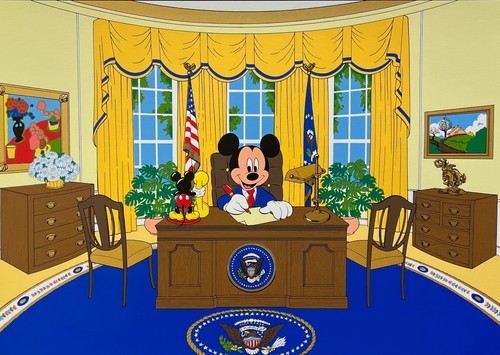 Disney MICKEY MOUSE FOR PRESIDENT Limited Edition Serigraph Art Oval Office Desk - Picture 2 of 6