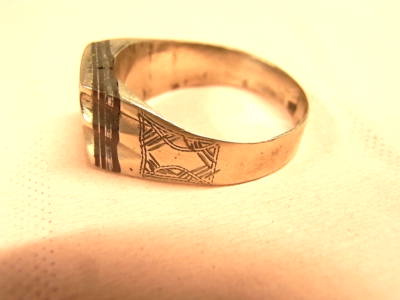 Bague Chevalière Argentée Ethnique Berbère – Métal Argenté Niellé, Taille 67 (occasion)