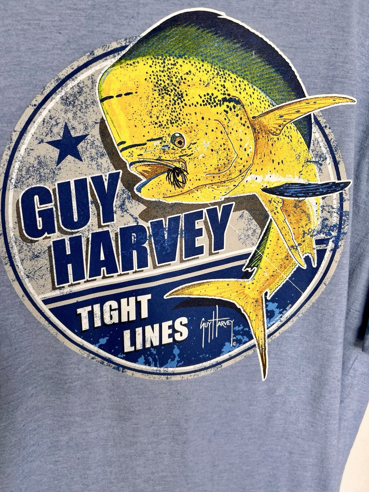 GUY HARVEY Shirt (NEW) Fishing/Outdoor “Tight Lines” Unique Men’s Tee Sz Large 