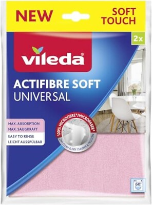 x2 Vileda Actifibre Multi Surface Mikrofasertuch weich universell Allzweck