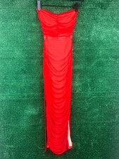 Fashion Nova Runched Red Dress Size Medium Style PD73176B RN 149052