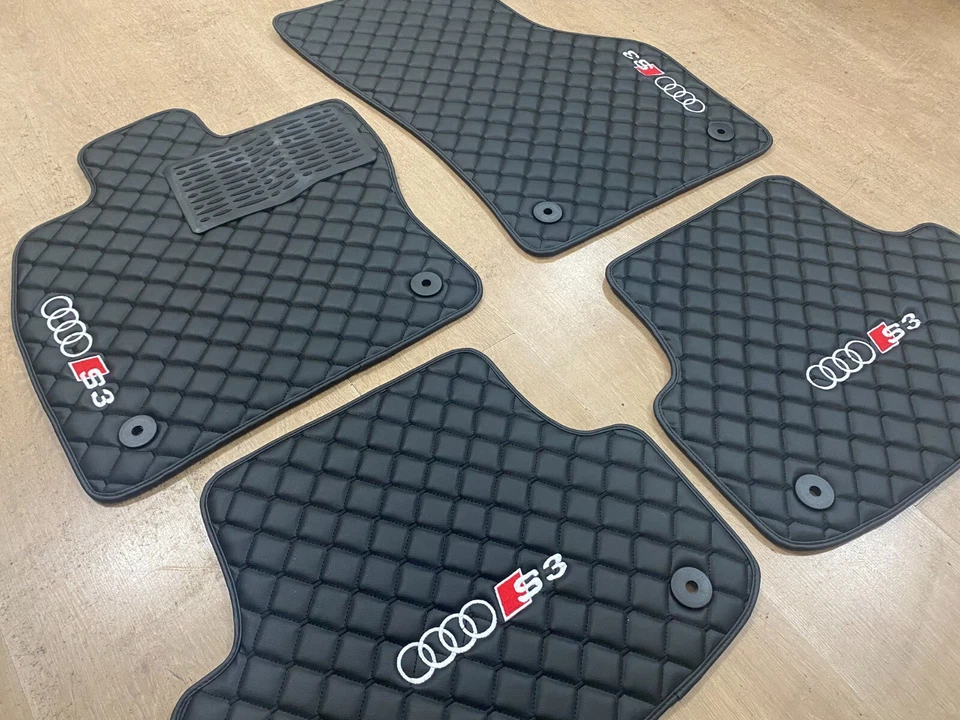 Luxury Leather Car Mats for Audi S3 2013-2020 8V , Made to Order Foto 3 de 4