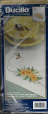 1999 Bucilla Wildflowers Table Runner Stamped Cross Stitch and Embroidery 42572