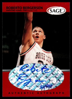 1999-00 SAGE Autographs Roberto Bergersen Rookie Auto Boise State Broncos #A5