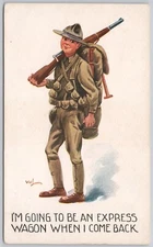 Soldier Military Art Divided Back Postcard