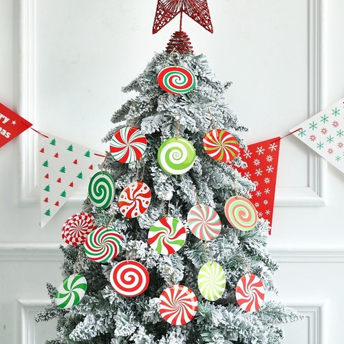 16 Pcs /set Colorful Christmas Candy Pendant Christmas Party Decor Children - Picture 3 of 12