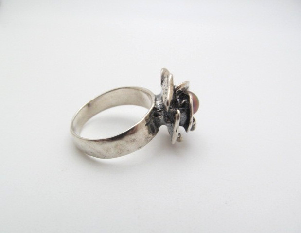 925 Sterling Silver Two Tone Solid Rose Flower Ro… - image 2