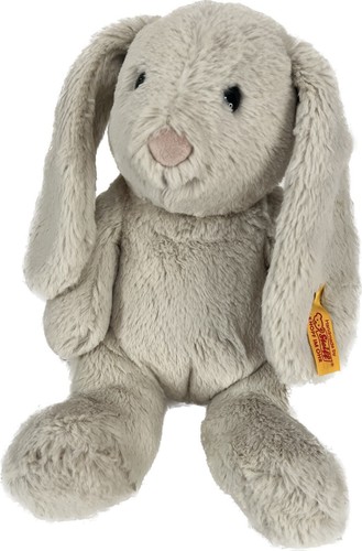 Steiff Bunny HOPPIE Rabbit 080470 11” Plush Stuffed Animal Tan Gray