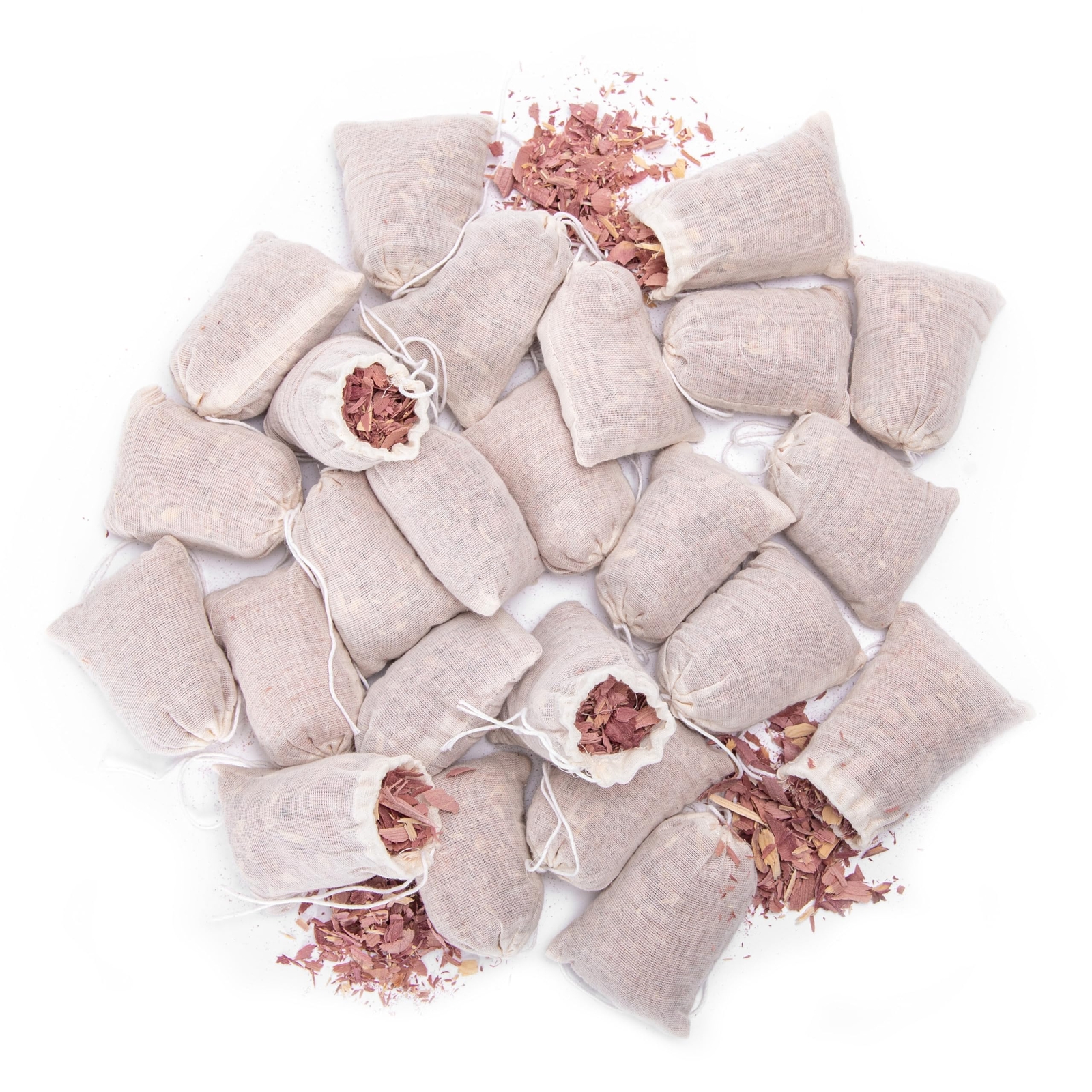 Pack of 24 Cedar Sachets Bag, Red Cedar Chips Sachets for Clothes Storage, Ho...
