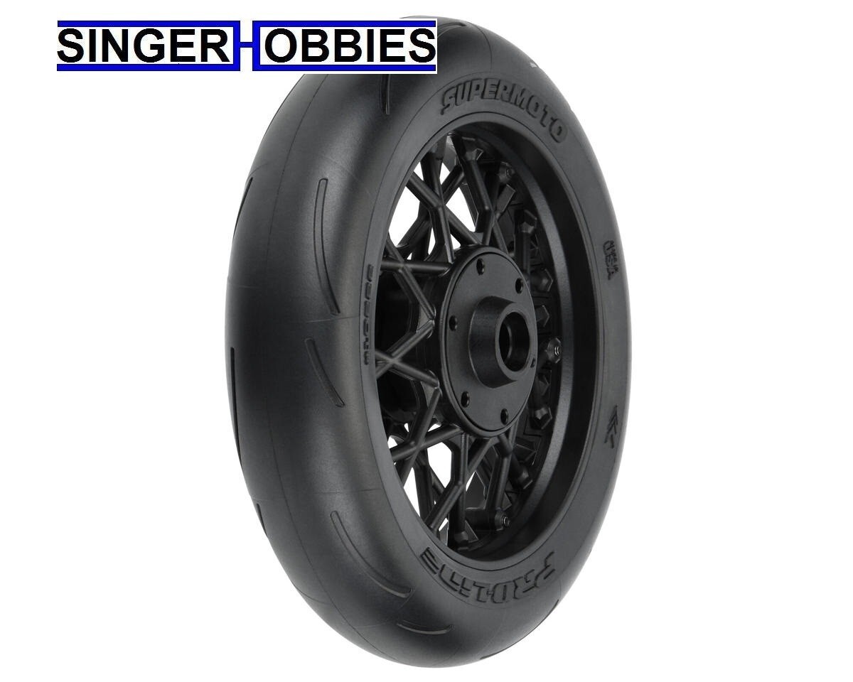 Pro Line 10222-10 1/4 Supermoto Motorcycle Front Tire Pre-Mounted
