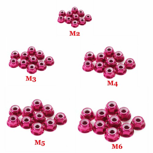 10Pcs M2/M3/M4/M5/M6 Nylon Insert Hex Flange Lock Nuts Aluminum Alloy Multicolor - Picture 4 of 11