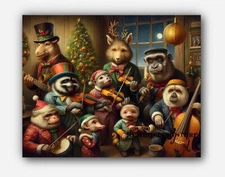 Celebrating Christmas humorous & surreal twist anthropomorphized Art #4 Reprint