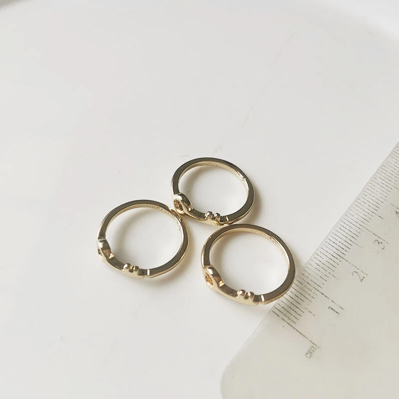 Nuevo 3 piezas Lucky Brand Llave Marca Delgada Anillos Regalo Moda Mujeres Fiesta Joyería Talla 7 Foto 4 de 4