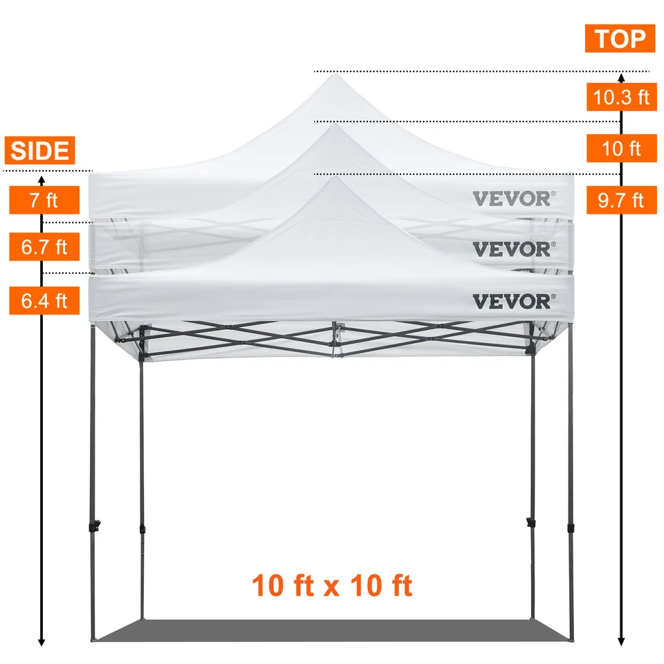 VEVOR Heavy Duty 3x3 m Pop Up Gazebo Market Stall Tent Marquee Party Tent Canopy - Image 2 of 2