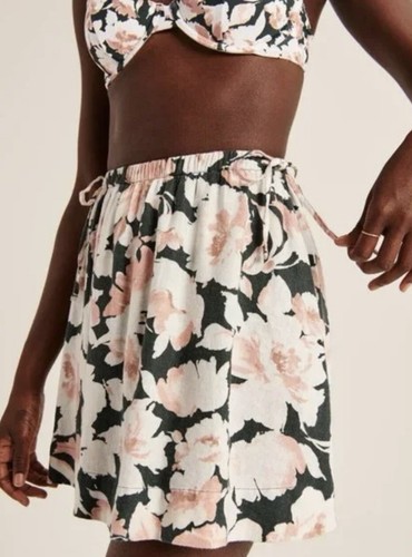 Abercrombie & Fitch High Leg Cheeky Floral Bikini •L•Bucket Hat Linen Skirt 4 Pc - Picture 3 of 14