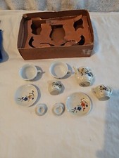 Vintage 7 Pc miniature Childs Tea set made in Japan Bird Flowers