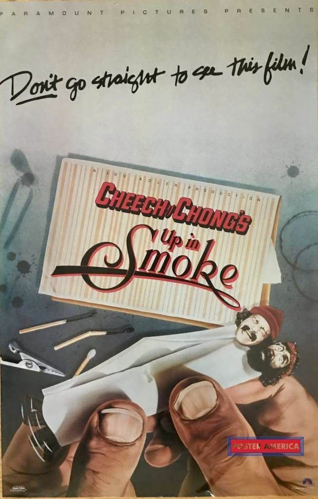 Cheech & Chong’s Up in Smoke Vintage 90’s Movie Poster 22 X 34