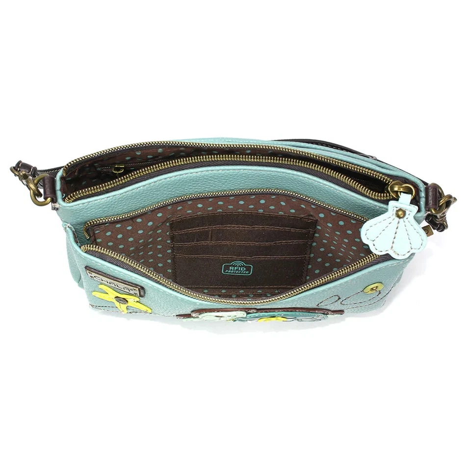 Bolso Bandolera Chala TURTLE A Deluxe de Cuero Vegano Protegido RFID (azul) Nuevo con Etiquetas Foto 4 de 4