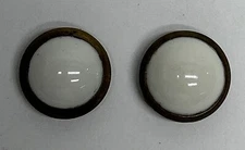 Two Antique Victorian Picture Hanging Nail Top White Porcelain