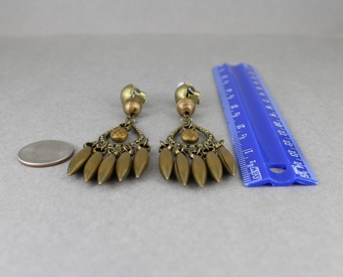 Pendientes de araña con clip de bronce con cuentas clips colgantes 3,75" de largo ligero - Imagen 9 de 9