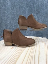 Ninetin Gel Boots Womens 7 Ankle Bootie Brown Back Zip Closed Toe Block Casual