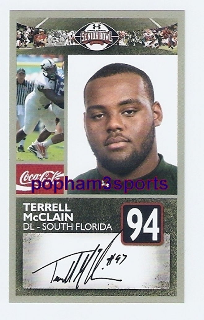 TERRELL McCLAIN - 2011 SENIOR BOWL CARD - SOUTH FLORIDA BULLS USF