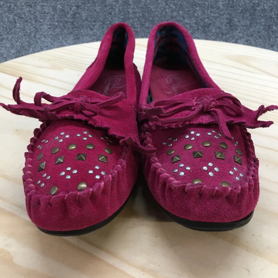 Faded Glory Shoes Womens 9 Moccasin Flats Pink Leather Comfort Moc Toe Low - Image 4 of 4