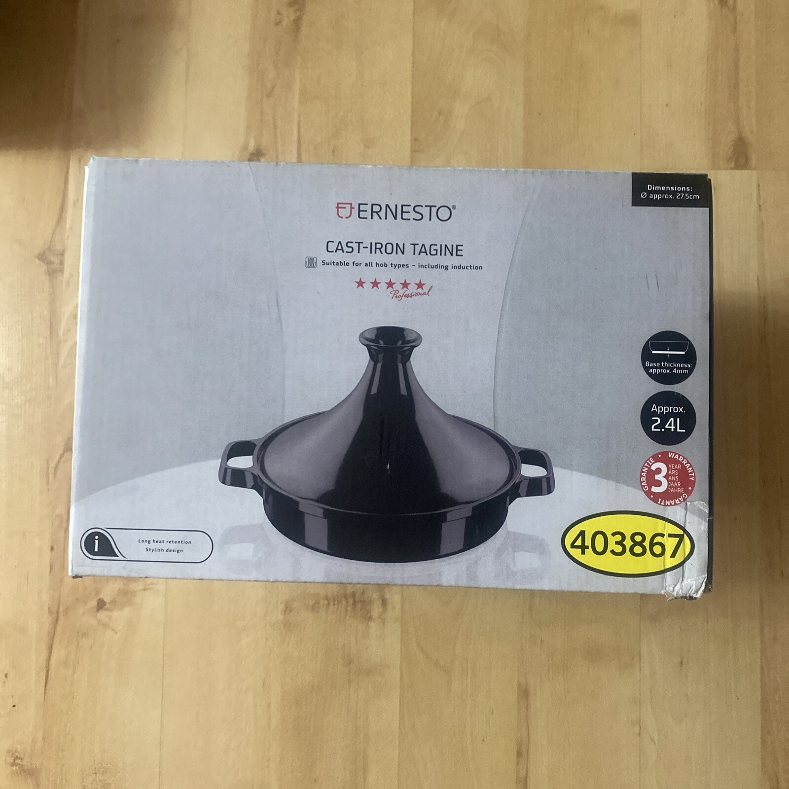Ernesto Cast Iron Tagine 2.4L Suitable For All Hobs Black 27.5cm eBay