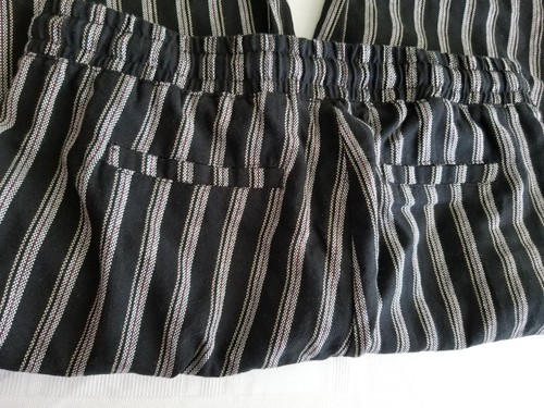 Kut From the Kloth Black Striped Beach Pants Drawstring Lightweight Casual Sz XS - Picture 10 of 13