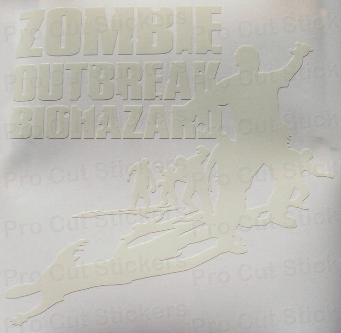 Large Zombie Dead Outbreak Glow in the Dark Luminescent Wall Art ...